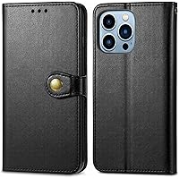 Wallet Case for iPhone 14/14 Plus/14 Pro/14 Pro Max, Flip Leather Phone Case, with Magnetic Card Holder Kickstand Wallet Shockproof Protective Case (Color : Black, Size : 14 Plus 6.7