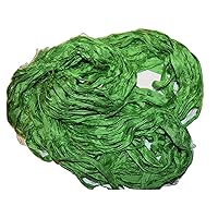 100 g Sari Pure Silk Recycled Ribbon Yarn Shamrock Green