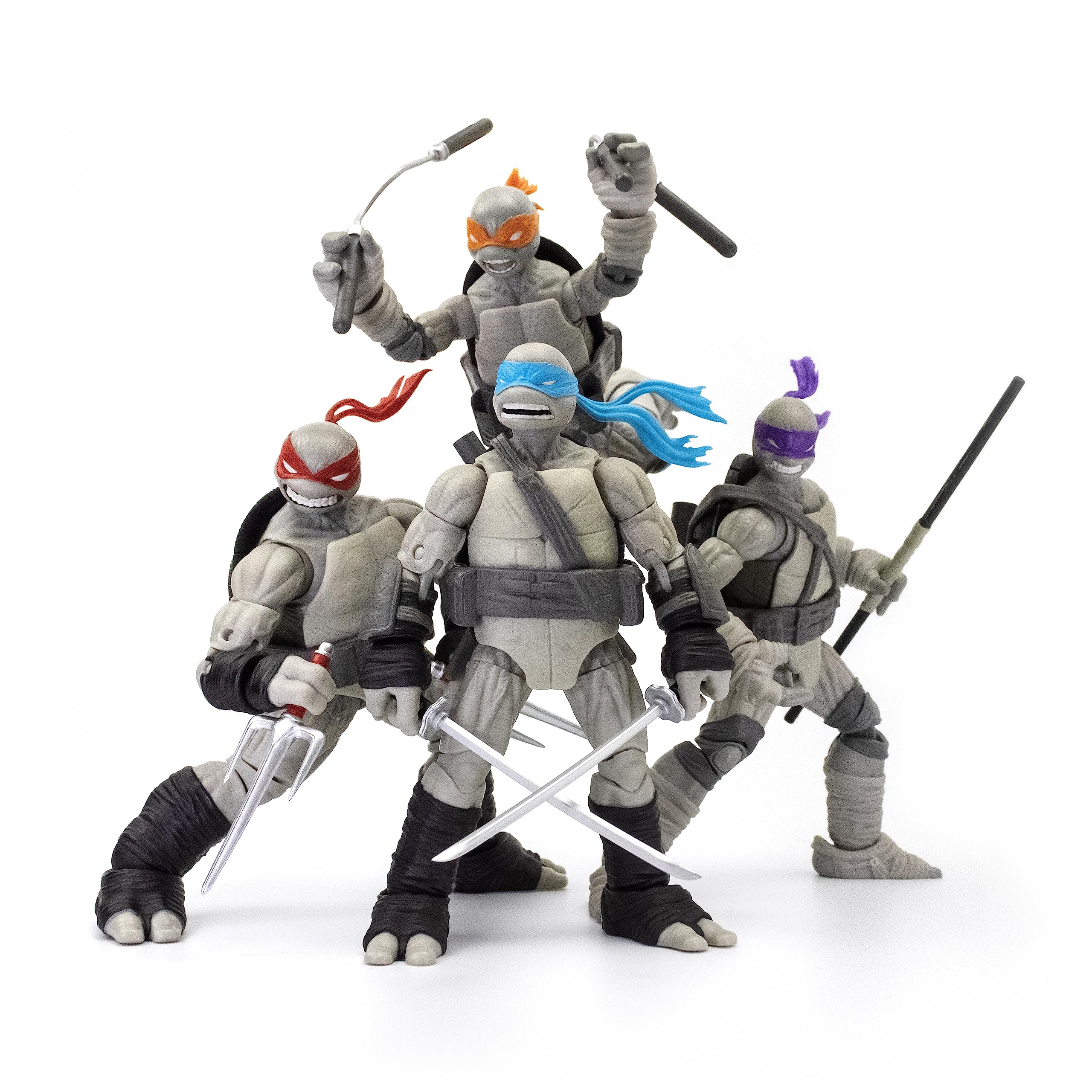 The Loyal Subjects Teenage Mutant Ninja Turtles BST AXN IDW Comic Inspired 'Black & White' 5-inch Action Figure 4-Pack