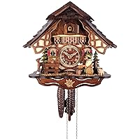 Chalet Style One Day Cuckoo Clock with Beer Drinker, Brown