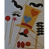 Mustache on a Stick Heart Series 18 Pc Photo Booth Party Props Weddings Birthdays so Cute Too Cute to Resist