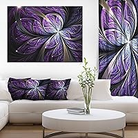 Glittering Purple Fractal Flower Floral Canvas Art Print