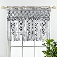 Lush Decor Boho Macrame Textured Cotton Valance, 40