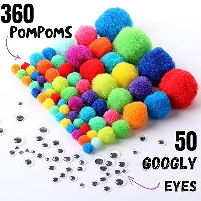 Mua Mr. Pen- Pom Poms Assorted Sizes, 360 Vibrant Colors Pom Poms with 50  Googly Eyes, Pompoms for Crafts, Pom Poms Arts and Crafts, Puff Balls for  Crafts, Colored Pom Pom Balls