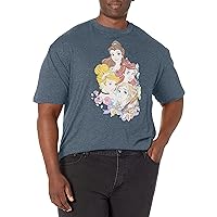 Disney Big & Tall Princesses Portrait Vignette Men's Tops Short Sleeve Tee Shirt