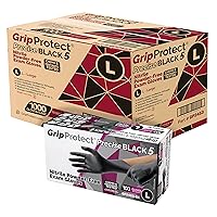 GripProtect Precise Black 5 Nitrile Exam Gloves | 5 Mil Thickness | Chemo-Rated | Medical, Law Enforcement, Tattoo, Dental, Janitorial, Food & Agriculture