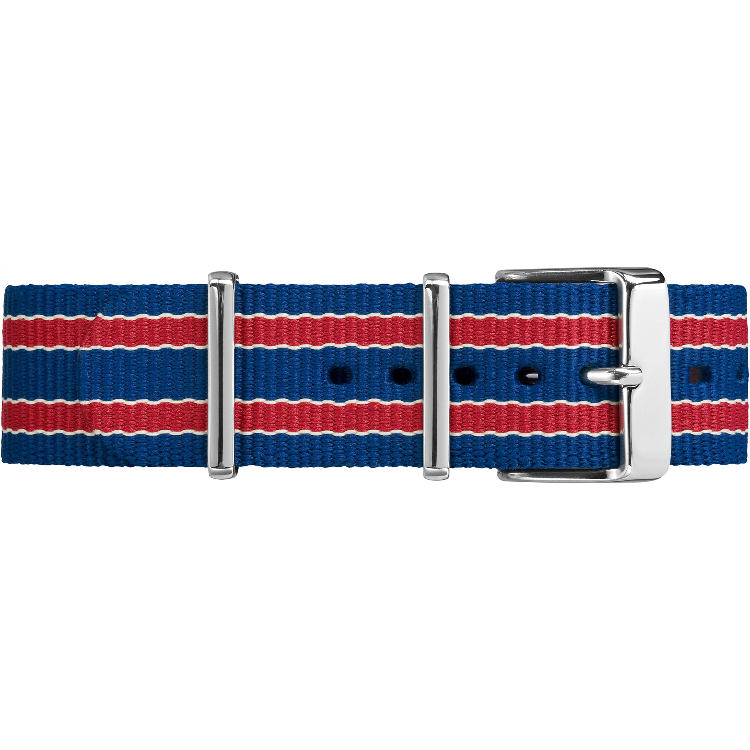 Timex TW7C07100 20mm Blue/Red Stripe Fabric Double-Layered Slip-Thru Strap