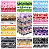 Oudain 100 Pcs 8 x 8 Inch Quilting Fabric Squares Fat Fabric Bundles Cotton Fabric Square Flower Craft Fabric Scraps Quilting Supplies for DIY Craft Sewing