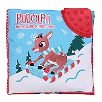 Christmas Soft, Crinkle Activity Book with Rubber Teether and Travel Strap, Rudolph The Red Nosed Reindeer (5 inch Square)