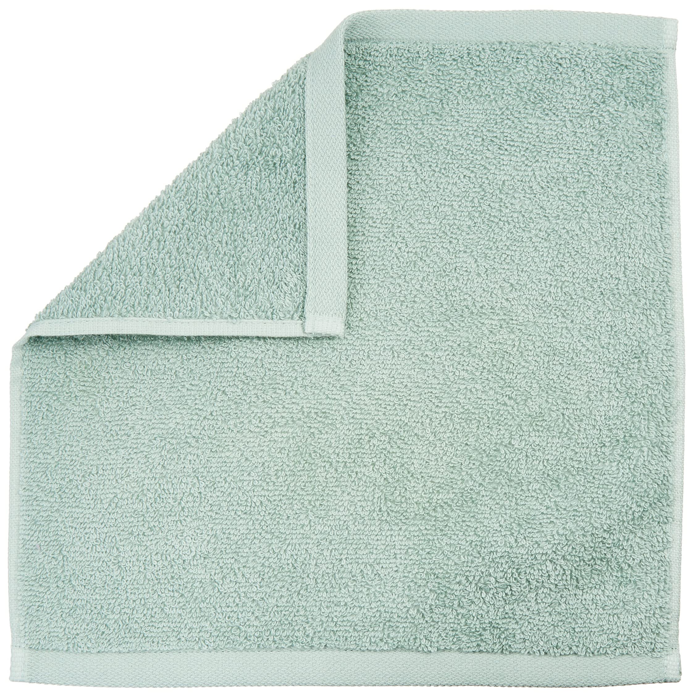 Amazon Basics Fast Drying, Extra Absorbent, Terry Cotton Washcloths - Pack of 24, Seafoam Green/Ice Blue/White, 12 x 12-Inch