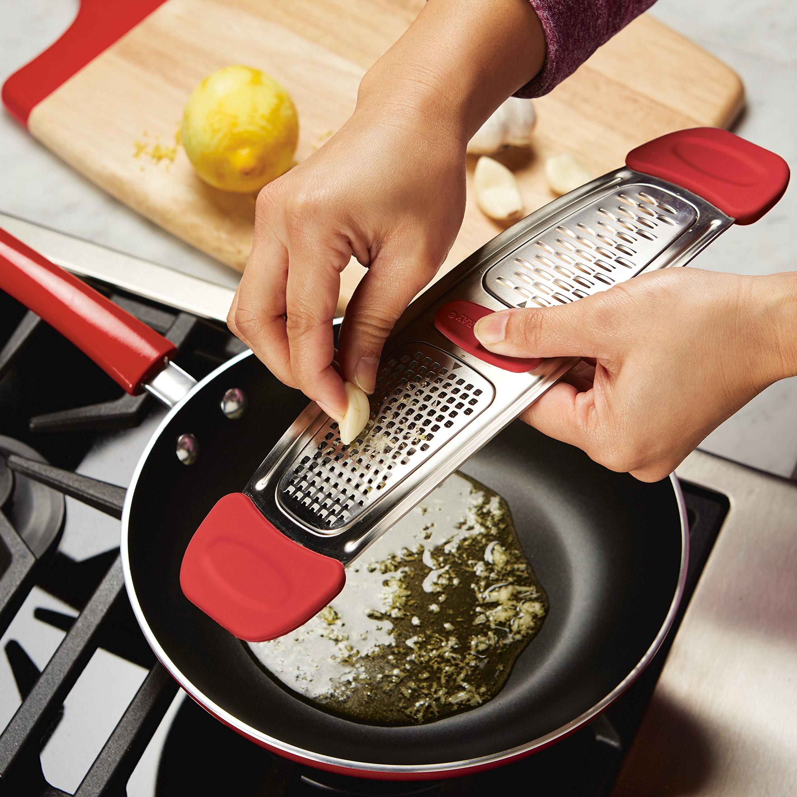 Rachael Ray Multi Stainless Steel Grater, Red Small