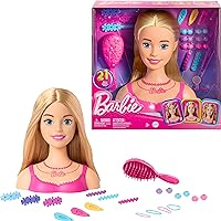 Barbie Doll Styling Head, Blond Hair with 20 Colorful Accessories, Doll Head for Hair Styling