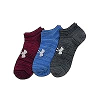 Under Armour Women's NO Show Training Socks, (Blue, Pink) Medium 7-10.5