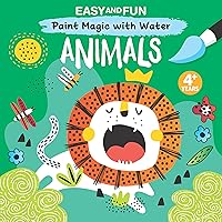 Easy and Fun Paint Magic with Water: Animals (Happy Fox Books) Paintbrush Included - Mess-Free Painting for Kids Ages 4-6 to Create Kangaroos, Elephants, Alligators, Monkeys, and More