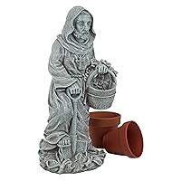 Design Toscano QM13003 St. Fiacre, the Gardener's Patron Saint,Gothic Stone,Small