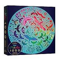 Elena Essex Puzzles for Adults 1000 Pieces - Bird Paradise | 1000 Piece Puzzles for Adults | Jigsaw Puzzles | Bird Rainbow Puzzle | Round Puzzles 26.5 inches Diameter