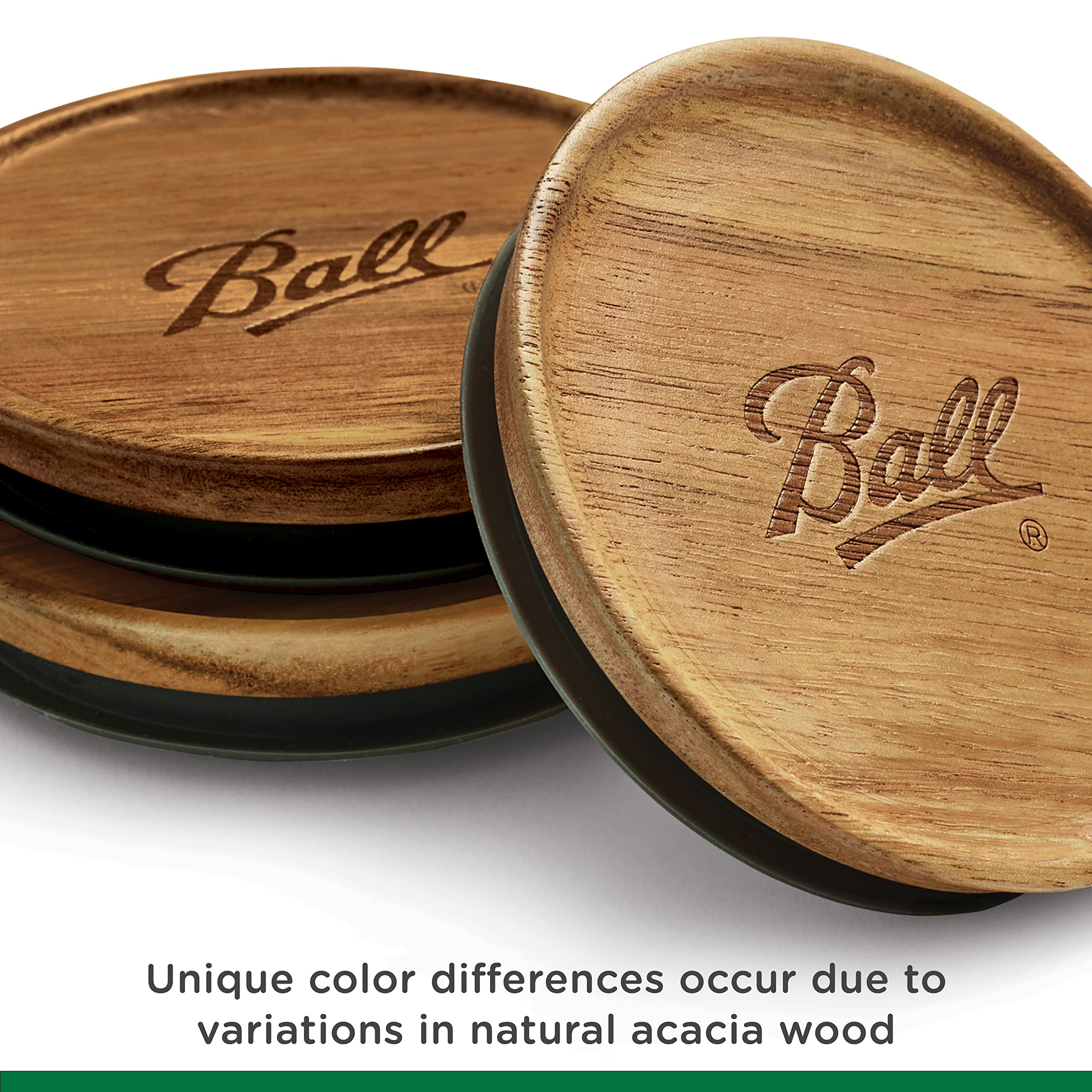 Ball Jar Wooden Storage Lids, 5-Pack, regular, Brown
