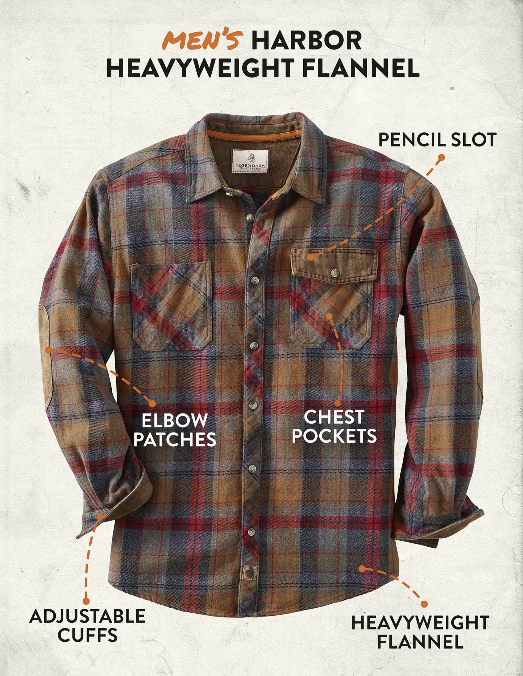 Legendary Whitetails Men's Harbor Heavyweight Flannel Shirt