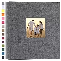 potricher Linen Hardcover Photo Album 4x6 1000 Photos Large Capacity for Family Wedding Anniversary Baby Vacation (Gray, 1000 Pockets)