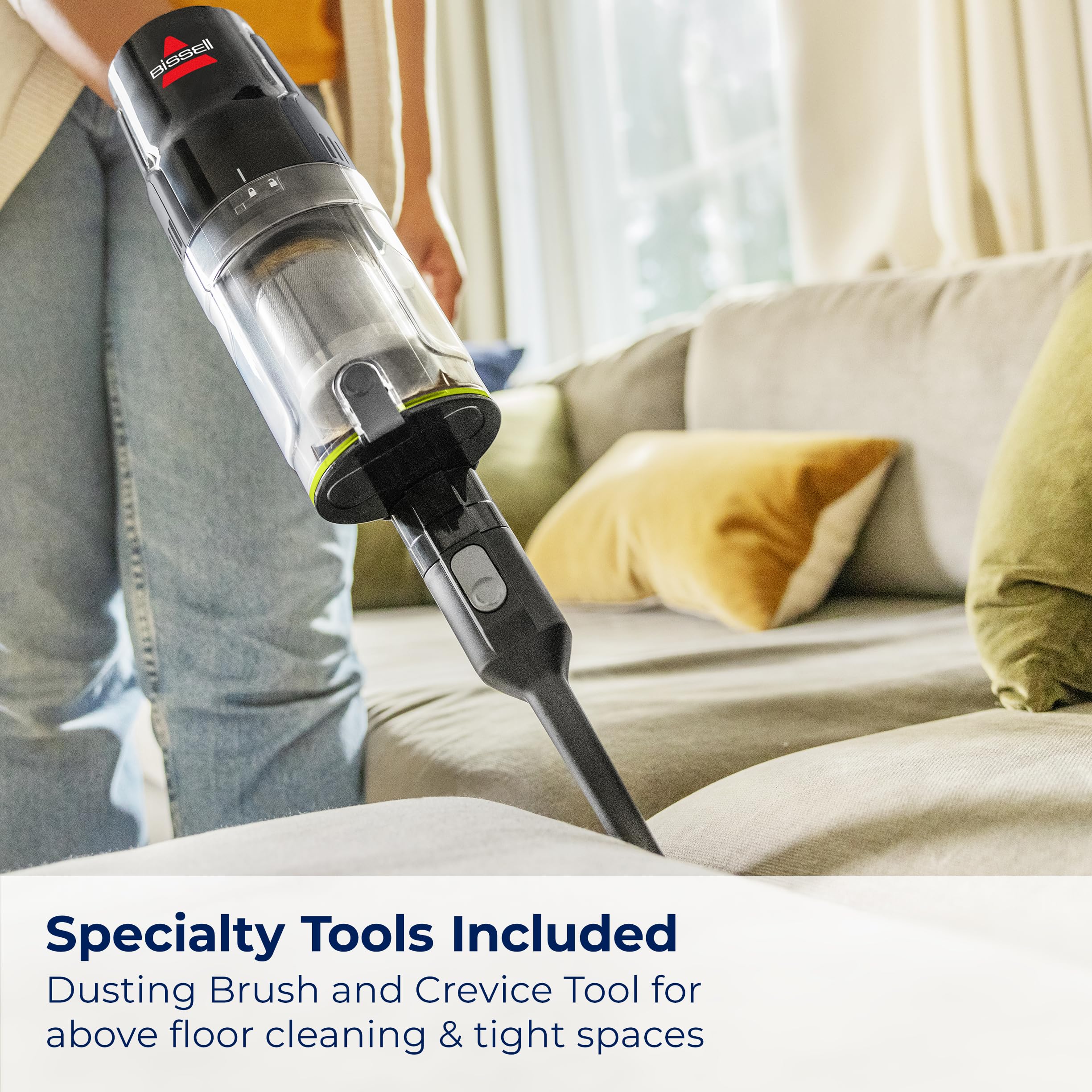 BISSELL CleanView XR Pet 300w Lightweight Cordless Vacuum w/ Removable Battery, 40-min runtime, Deep-Cleaning Furbrush & Tangle-Free Brush Roll, LED lights, XL Tank, Dusting & Crevice Tool, Wall Mount