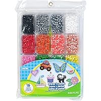 Perler Beads Stripes And Pearls Assorted Fuse Beads Tray For Kids Crafts, 4000 pcs