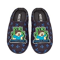 Minecraft Slippers Boys Surrounded Blue Steve Creeper Sword House Shoes