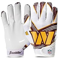Franklin Sports Youth NFL Football Receiver Gloves - Kids Football Gloves Pair - NFL Team Logos and Silicone Palm - All Youth Sizes - Great Game Gear + Football Costume Accessory