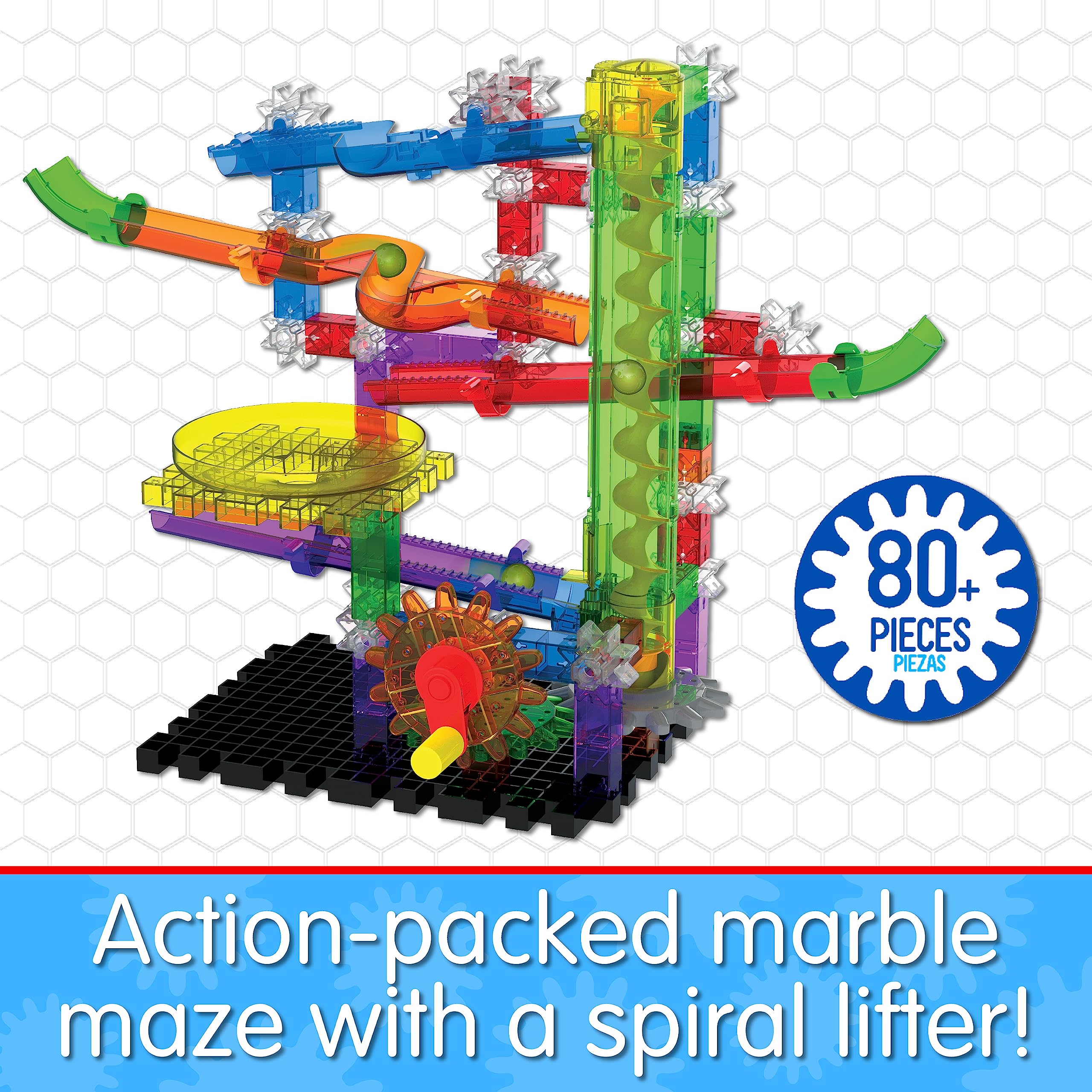 The Learning Journey: Techno Gears Marble Mania - Zoomerang 2.0 (80+ pcs) - Marble Run for Kids Ages 6 and Up - Award Winning Toys