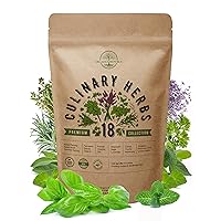 Organo Republic 18 Culinary Herbs Seeds Variety Pack - Heirloom, NON-GMO, Herbs Seeds for Outdoor and Indoor - Home Gardening. Over 5000+ seeds including Rosemary, Thyme, Oregano, Mint, Basil, Parsley