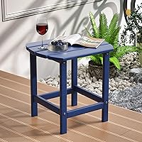 TORVA atio Adirondack Side Table, Outdoor End Tables All-Weather Resistant HDPE Humidity-Proof Long Time Use for Deck, Lawn,Garden, Porch, Backyard End Table(Navy Blue Color-1 Tier)