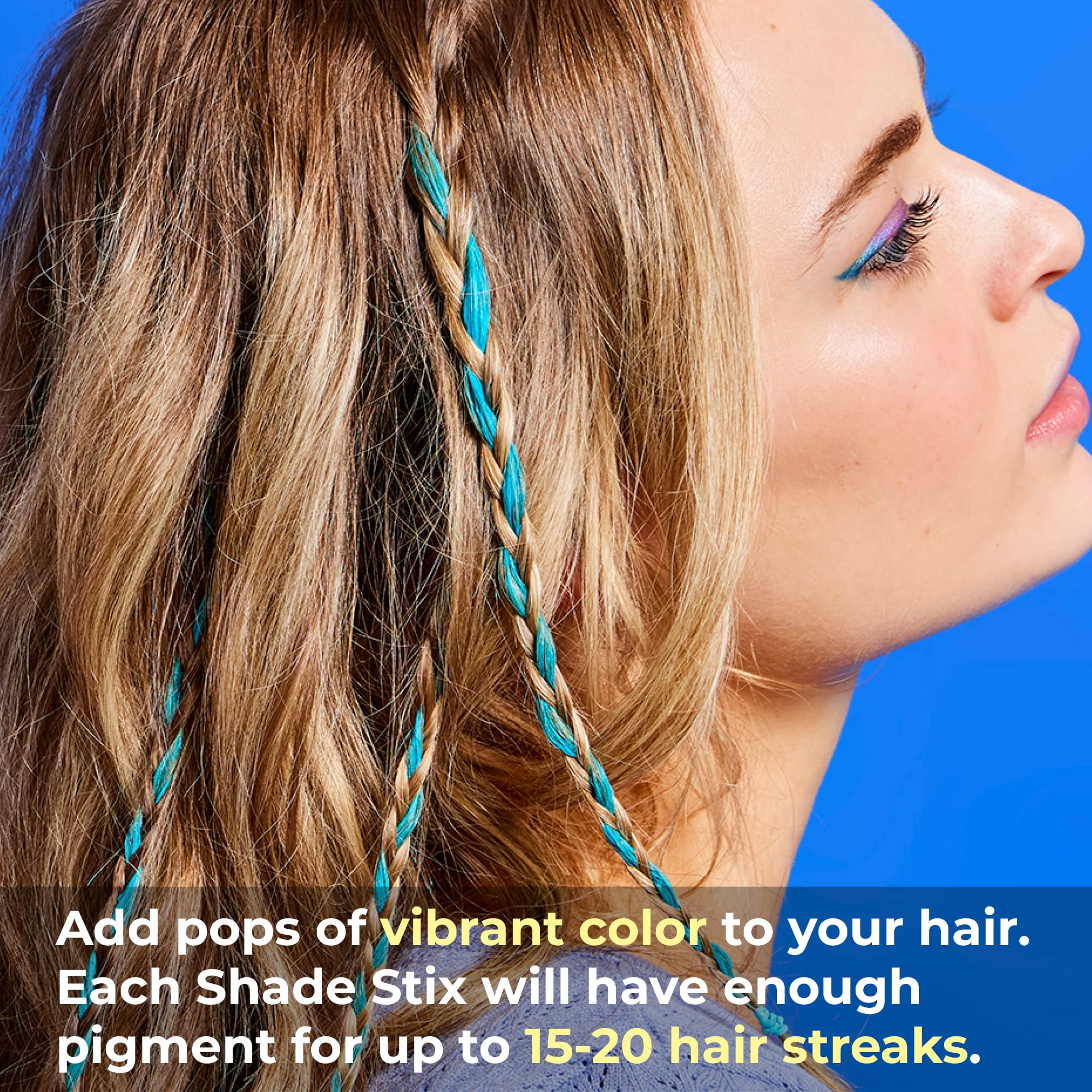 HALLY Shade Stix | Blue & Pink Bundle | Temporary Hair Color for Kids | Ditch Messy Hair Spray Paint, Chalk, Wax & Gel | One-Day, Wash-Out Hair Dye | Washable & Safe | Hair Makeup for Boys & Girls