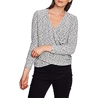 Womens Textured Wrap Blouse