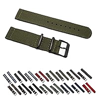 2 Pieces 22mm Olive Ballistic Nylon Watch Strap PVD Buckle NT143