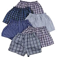 ToBeInStyle Boys' Pack of 6 Tartan Patterned Boxer Shorts