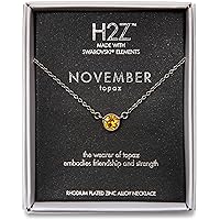 Pavilion Gift Company H2Z 16226 November Topaz Birthstone Necklace with 18