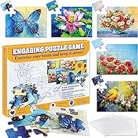 5 Pack Large Wooden Piece Jigsaw Puzzles Dementia Alzheimer's Products for Seniors Dementia Activities and Dementia Games 16 Piece Easy Puzzles Gifts Toys for Alzheimer’s Patients Adults Elderly