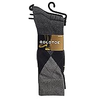 Gold Toe Mens 3-Pair Casual Argyle Cotton Trouser Dress Socks - Black Assorted (Shoe Size 6-12.5 (1 PK - 3 Pair Total))