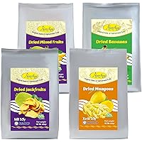 NAM HUY Vietnam's Dried Jackfruit, Dried Mango, Dried Banana, and Dried Mixed Fruit Snacks, Original Taste of Vietnamese Fruits, No-Added Sugar or Preservatives, Delicious Crispy Texture (Total 96Oz)