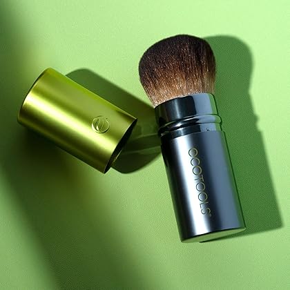 EcoTools Retractable Face Makeup Brush, Kabuki Brush for Foundation, Blush, Bronzer, & Powder, Travel Friendly & Perfect for On The Go, Eco Friendly, Synthetic & Cruelty Free Bristles, 1 Count