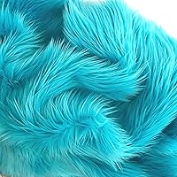 | Faux Fur Fabric Ultra Soft Deluxe Plush Shaggy Squares | Craft, Sewing, Props, Costumes, Decoration (Teal Blue, 8x8 inches)
