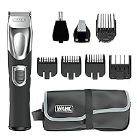 USA Rechargeable Lithium Ion All in One Beard Trimmer for Men with Detail and Ear & Nose Hair Trimmer Attachment – Model 9854-600B