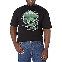 Marvel Big & Tall Classic Hulk Costume Men's Tops Short Sleeve Tee Shirt, Black, X-Large