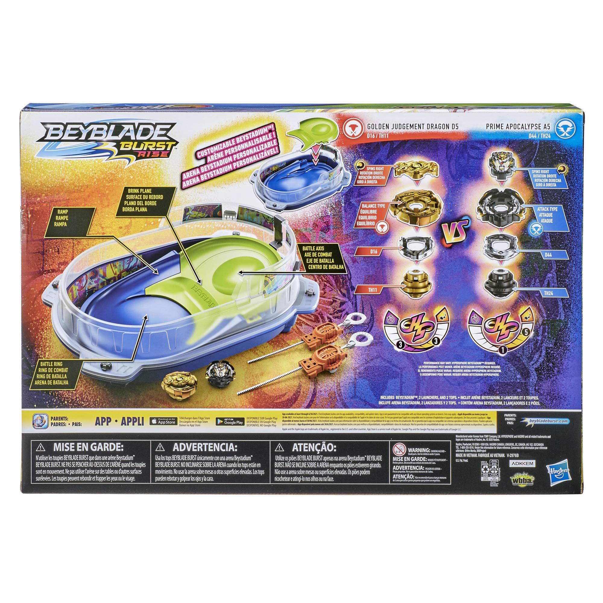 BEYBLADE Burst Rise Hypersphere Vortex Climb Battle Set - Complete Set with Beystadium, 2 Battling Top Toys and 2 Launchers, Ages 8 and Up