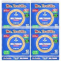 Mr. Tortilla Low Carb Keto Soft Taco Shells, Vegan, Quesadillas, Burritos, Heathy Bread Alternative, 2 Net Carbs, Delicious Small Batch Kosher Wraps - (Multigrain, 48 Count)