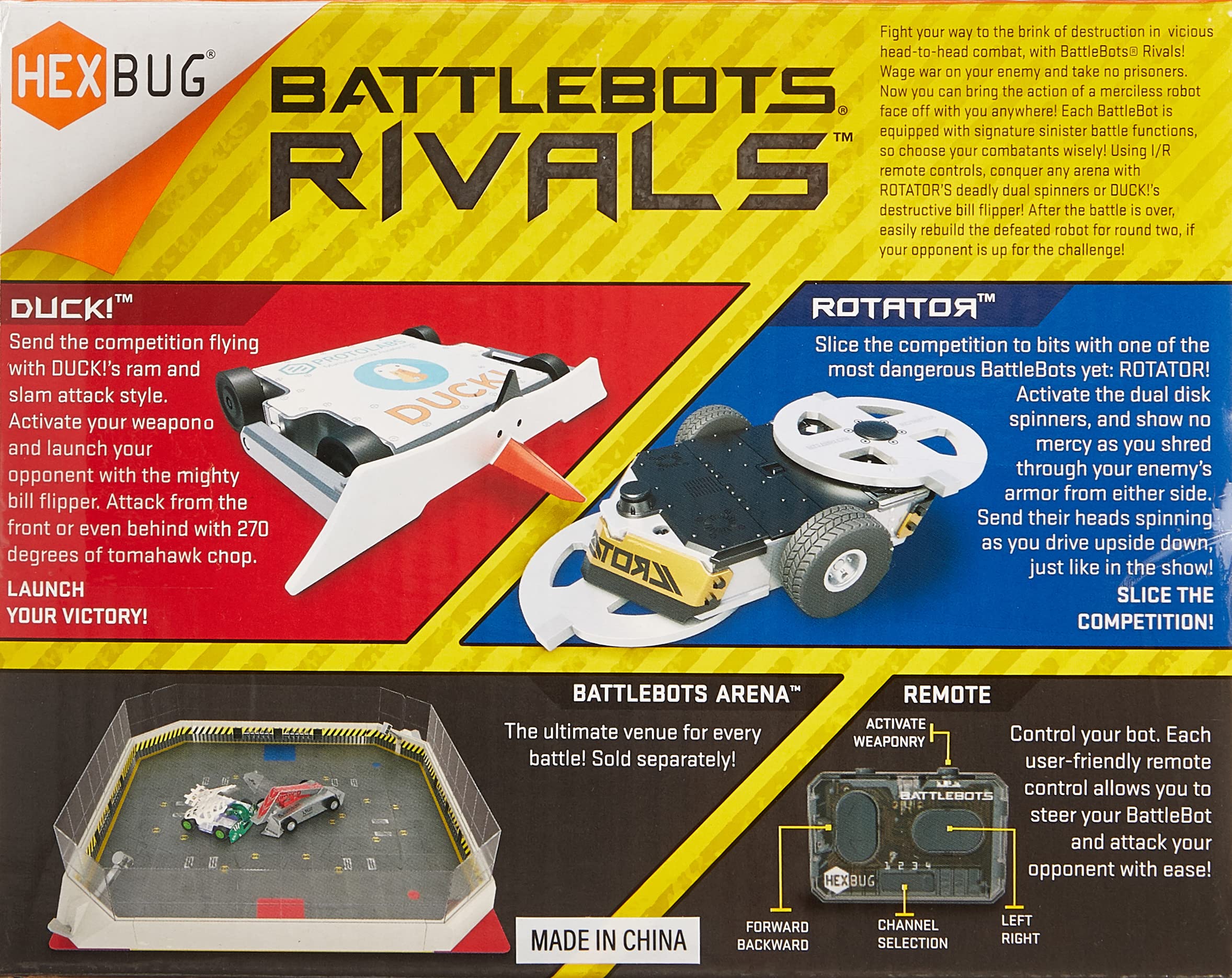 HEXBUG BattleBots Rivals 5.0 (Rotator and Duck), Remote Control Robot Toys for Kids, STEM Toys for Boys and Girls Ages 8 & Up, Batteries Included