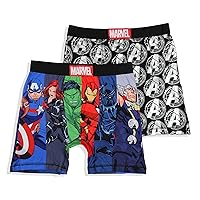 Marvel Mens' 2 Pack The Avengers Comic Boxers Underwear Boxer Briefs