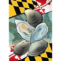Maryland Coastal Oysters of the Chesapeake Bay Garden Flag by Joe Barsin 12 x 18-Inch Decorative USA-Produced