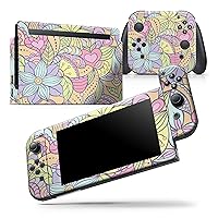 Compatible with Nintendo Switch Joy-Con Only - Skin Decal Protective Scratch-Resistant Removable Vinyl Wrap Cover - Vibrant Color Floral Pattern