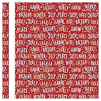 American Crafts Christmas Word Wrapping Paper, Multi