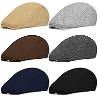 KUTTOR Pack of 6 Men's Newsboy Caps Gatsby Cabbie Driving Hunting Cap Newsboy Flat Cap Irish Hats